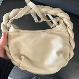 Hereu Espiga Braided Leather Cream Bag